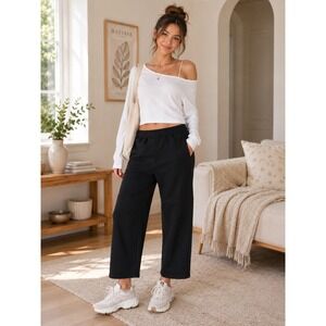 Free People FP Movement Top Score Cotton Pants Black Cargo Joggers XS
